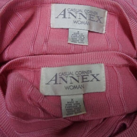 Women's Size XL 1X CASUAL CORNER ANNEX WOMAN 2 Piece Pink Sweater Set - Picture 4 of 7